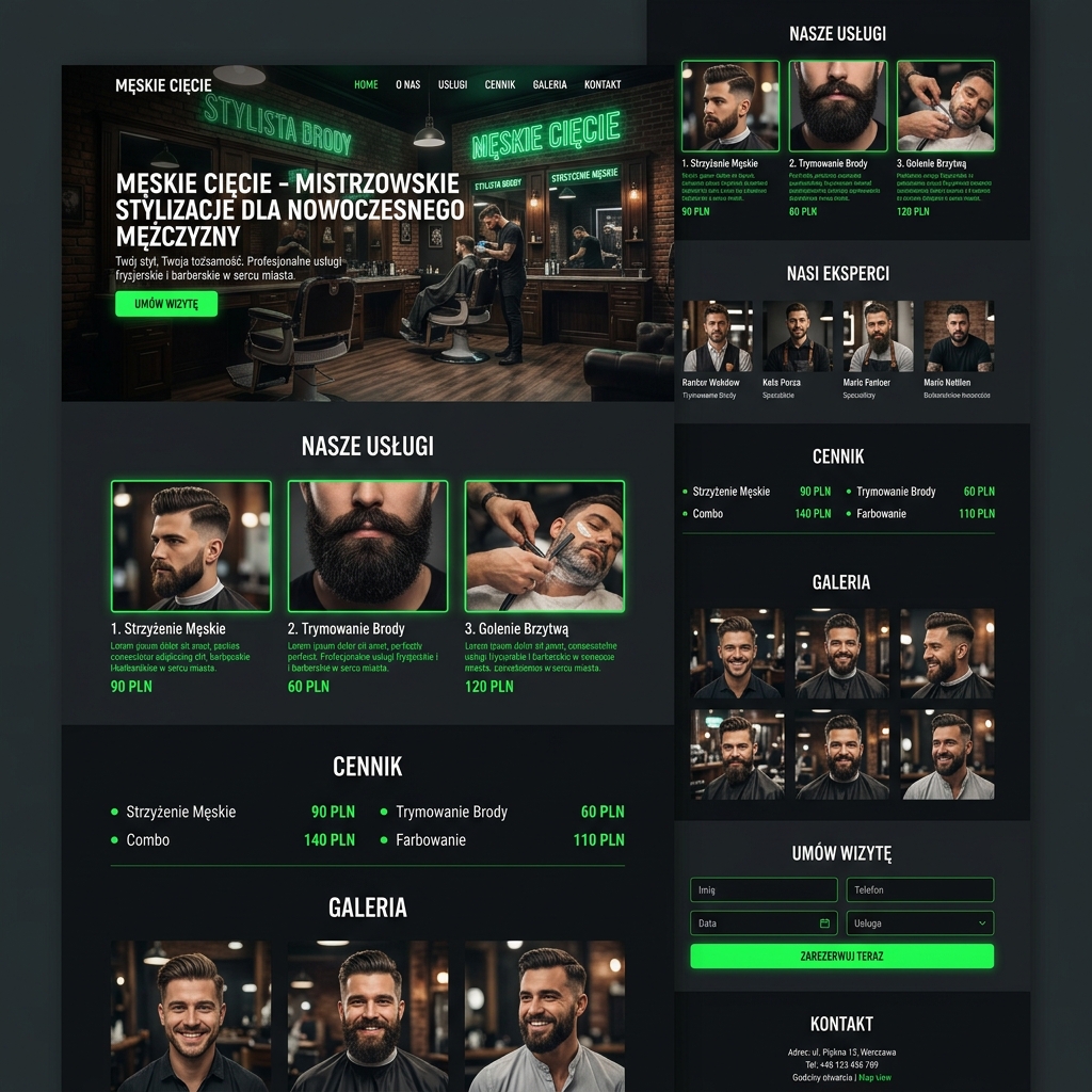 One Page - Męskie Cięcie Barber Shop